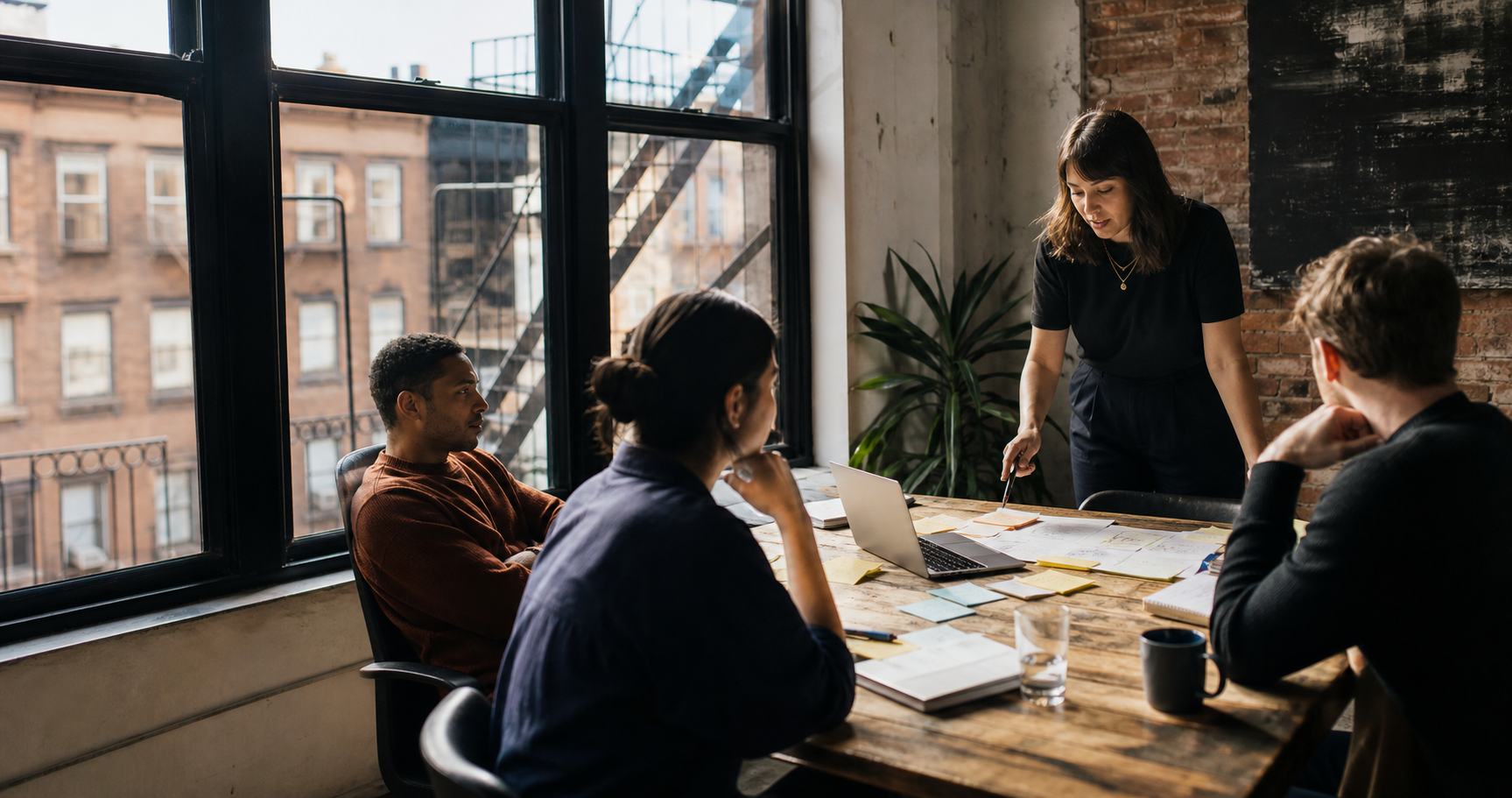 An operations lead working with a startup team in a Brooklyn studio